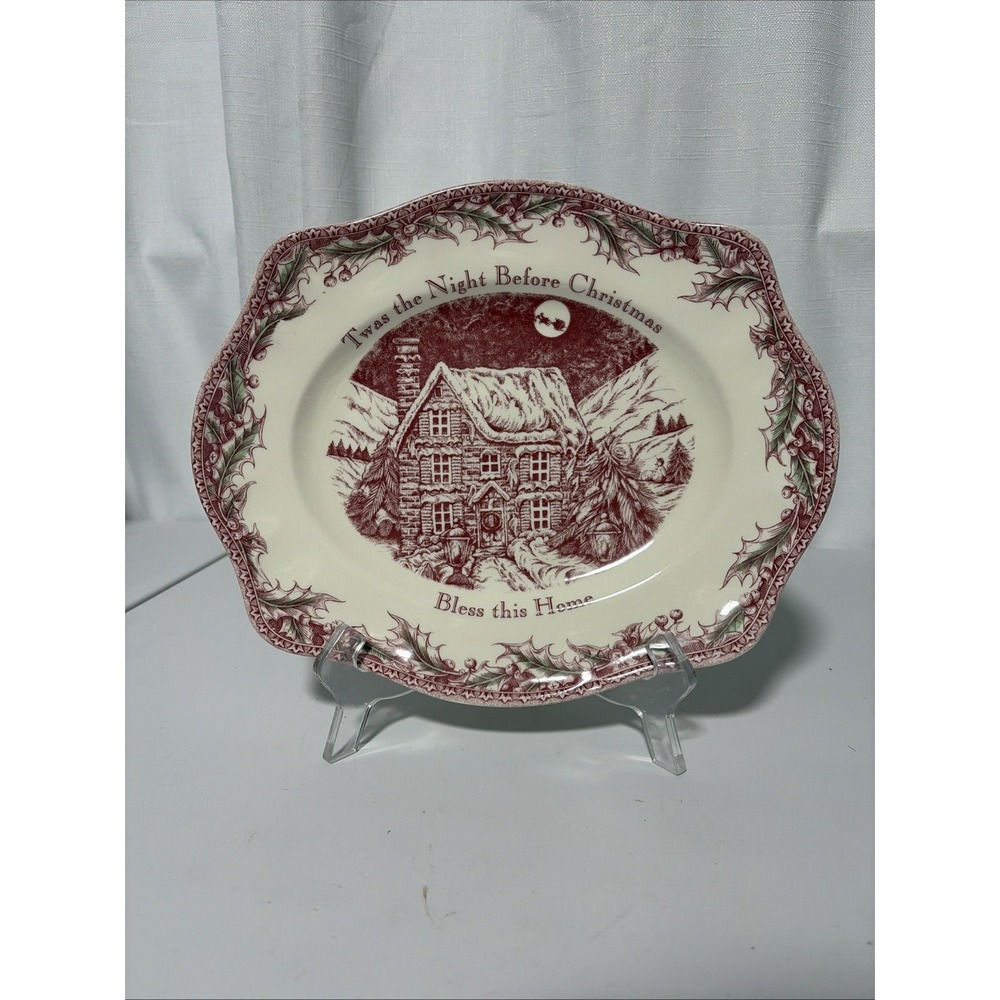 Johnson Brothers Twas the Night Bless This Home Oval Platter 11.5”x 9 5/8”